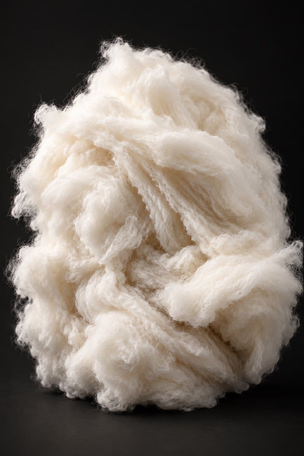 Soft white organic cotton fiber