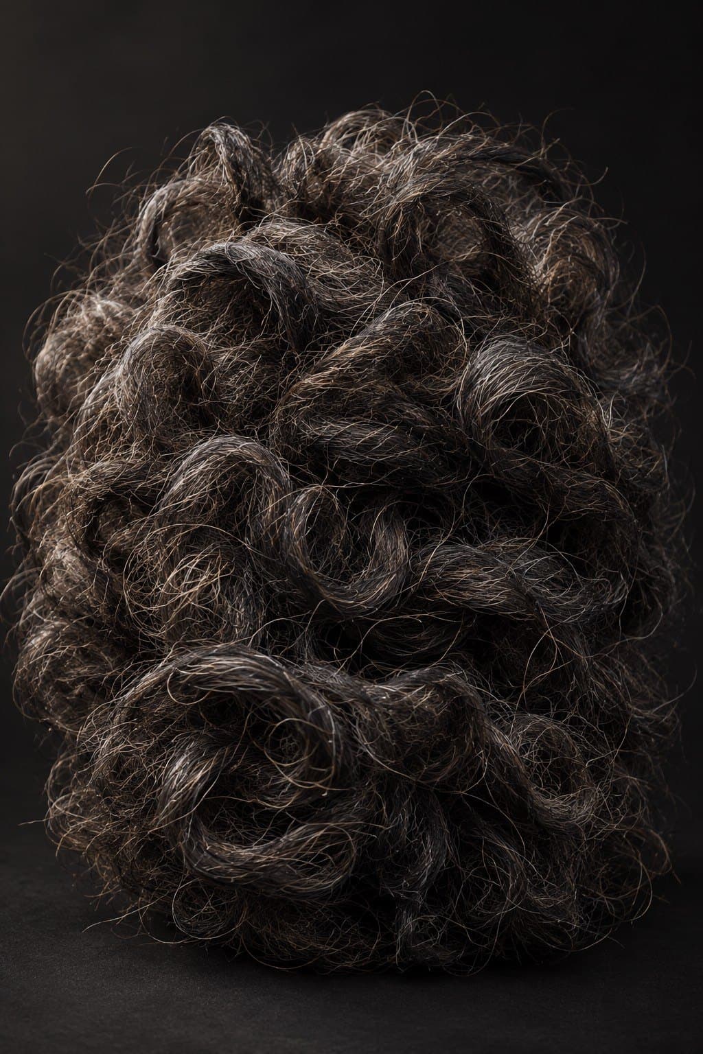Curled dark horsehair