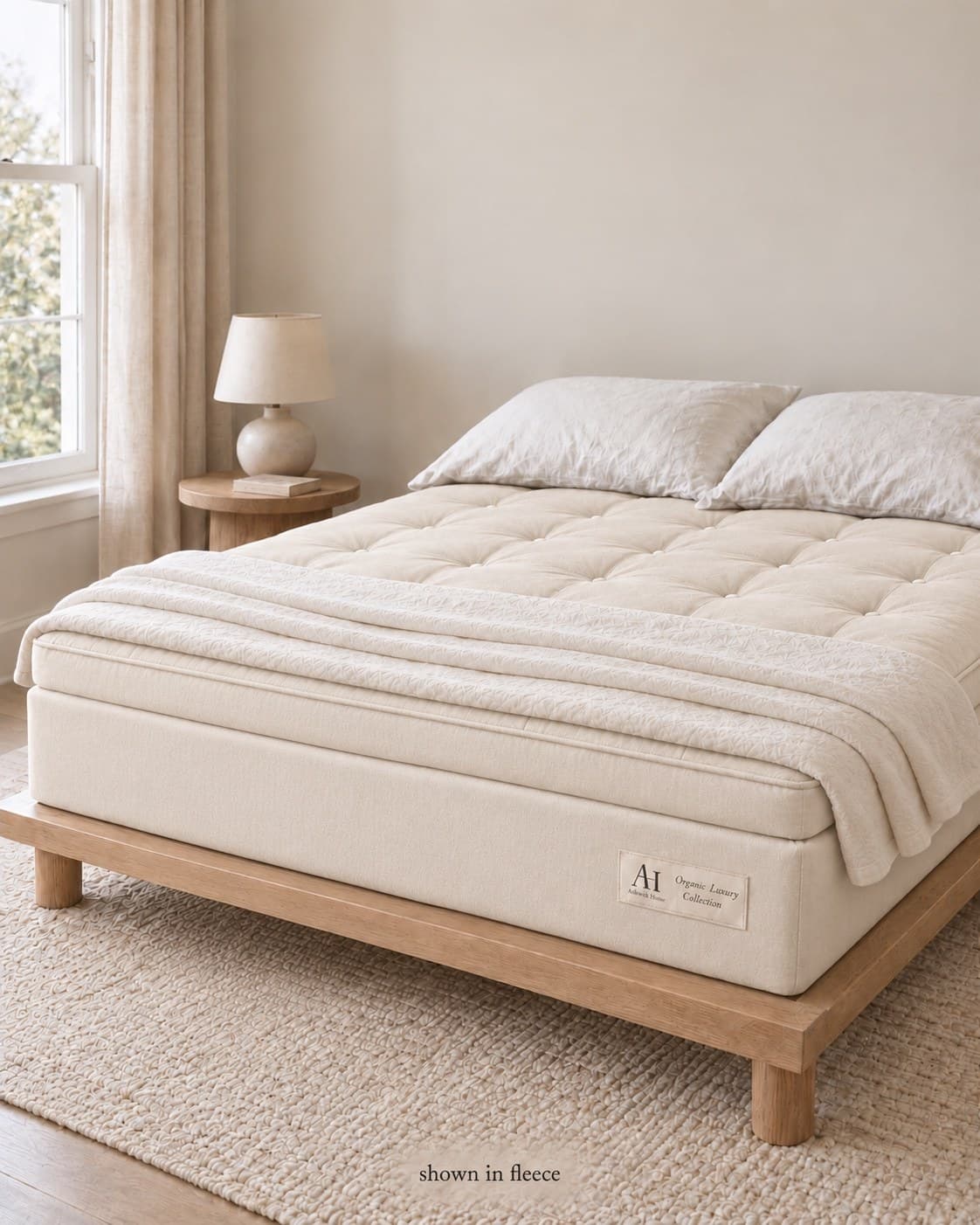 The Ashbury in Fleece, shown in a sunlit bedroom.